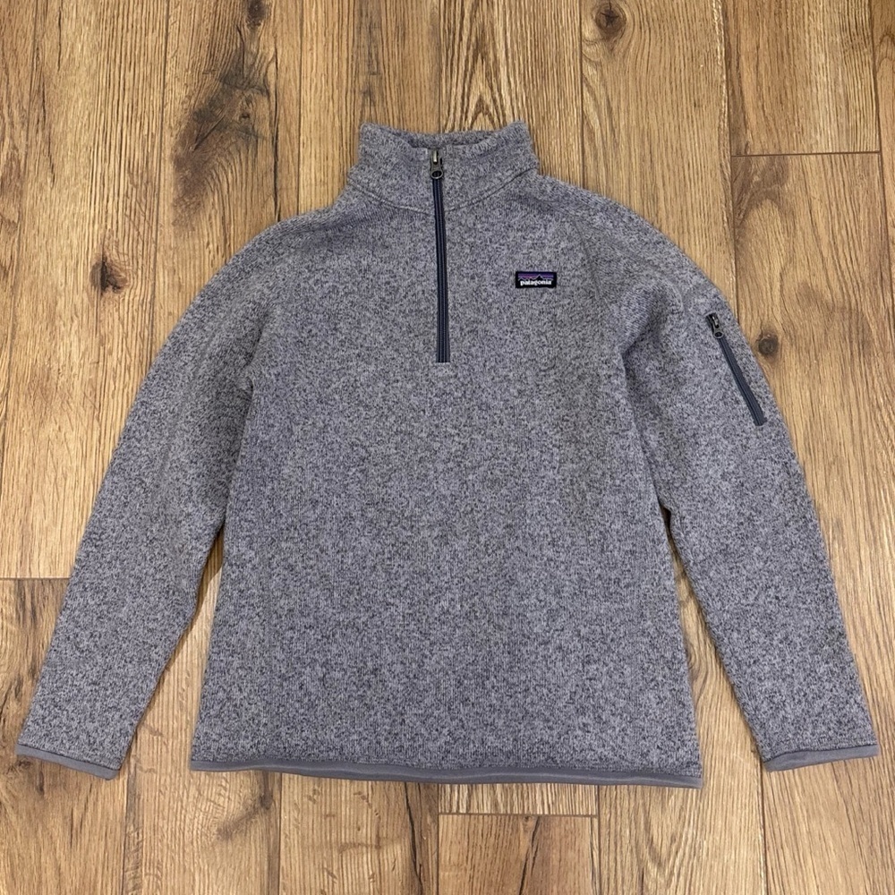Patagonia Girls Better Sweater 1/4 Zip Pullover Size XL 14 In Smoky Violet